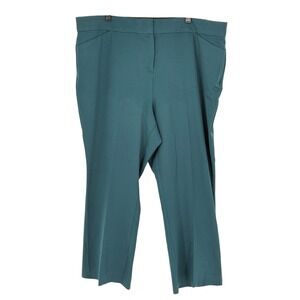 Briggs New York Dress Pants Teal Straight Leg Stretch 22W